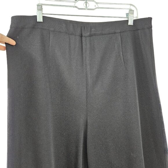 Misook Acrylic Knit Straight Leg Pant Black Women’s Size 1X High Rise Minimalist - Picture 3 of 12